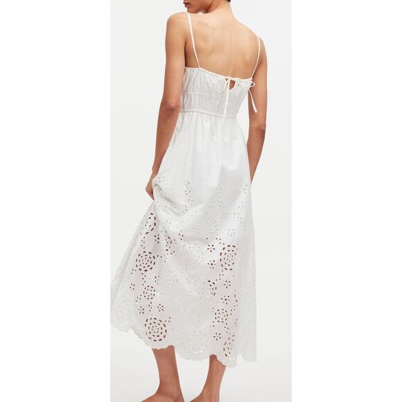 Madewell Embroidered Tank Midi Dress in Poplin Size 4 NWT - Picture 4 of 8